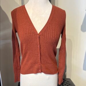 a new day Women's Brick Red Cardigan Sweater